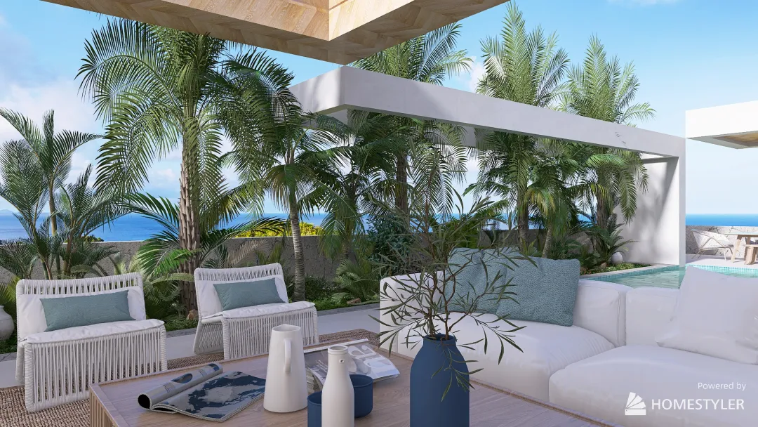 Summer house on the coast 3d design renderings
