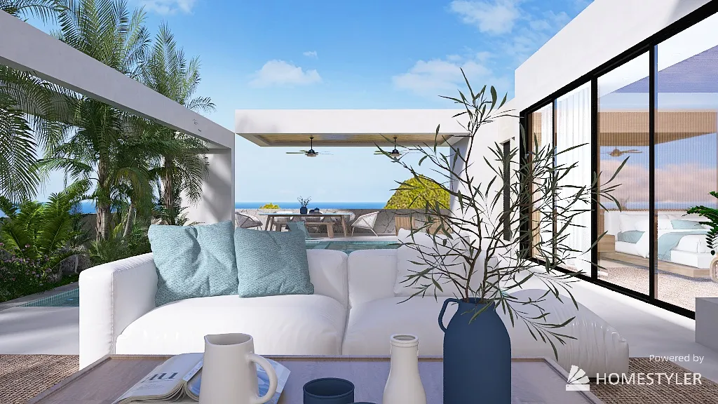 Summer house on the coast 3d design renderings