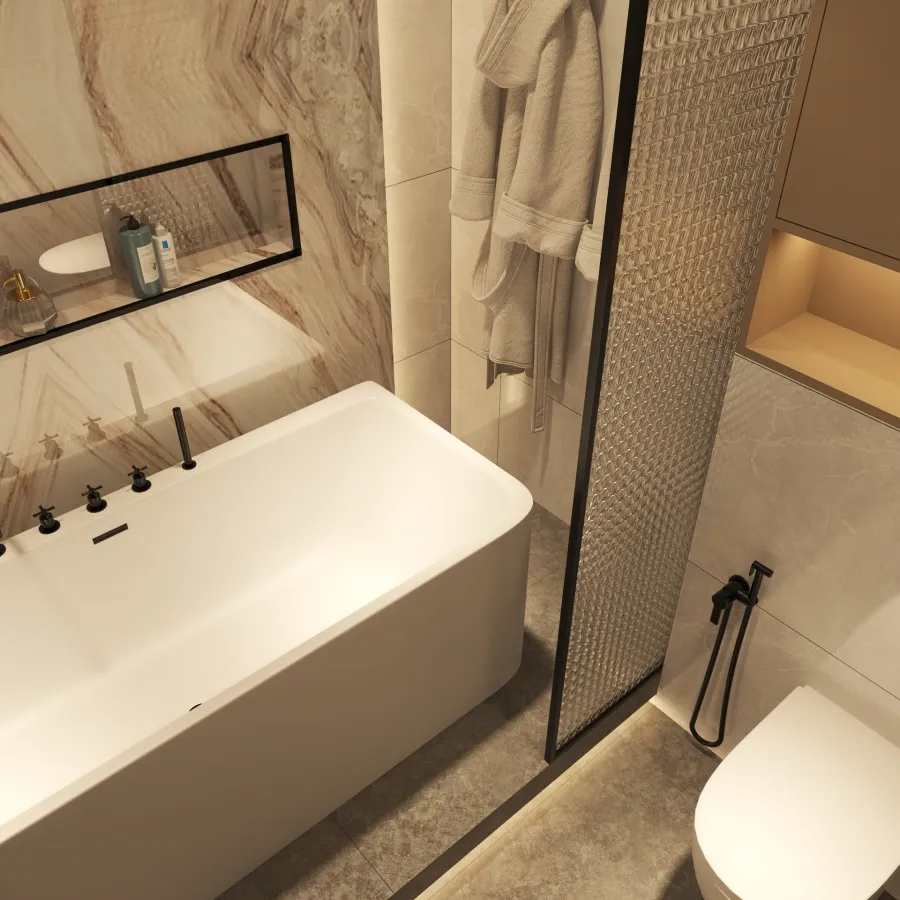 Tiny Modern Bathroom 3d design renderings
