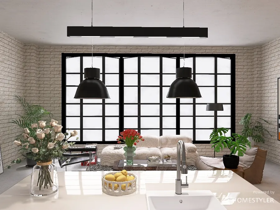 Modern loft apartment 3d design renderings