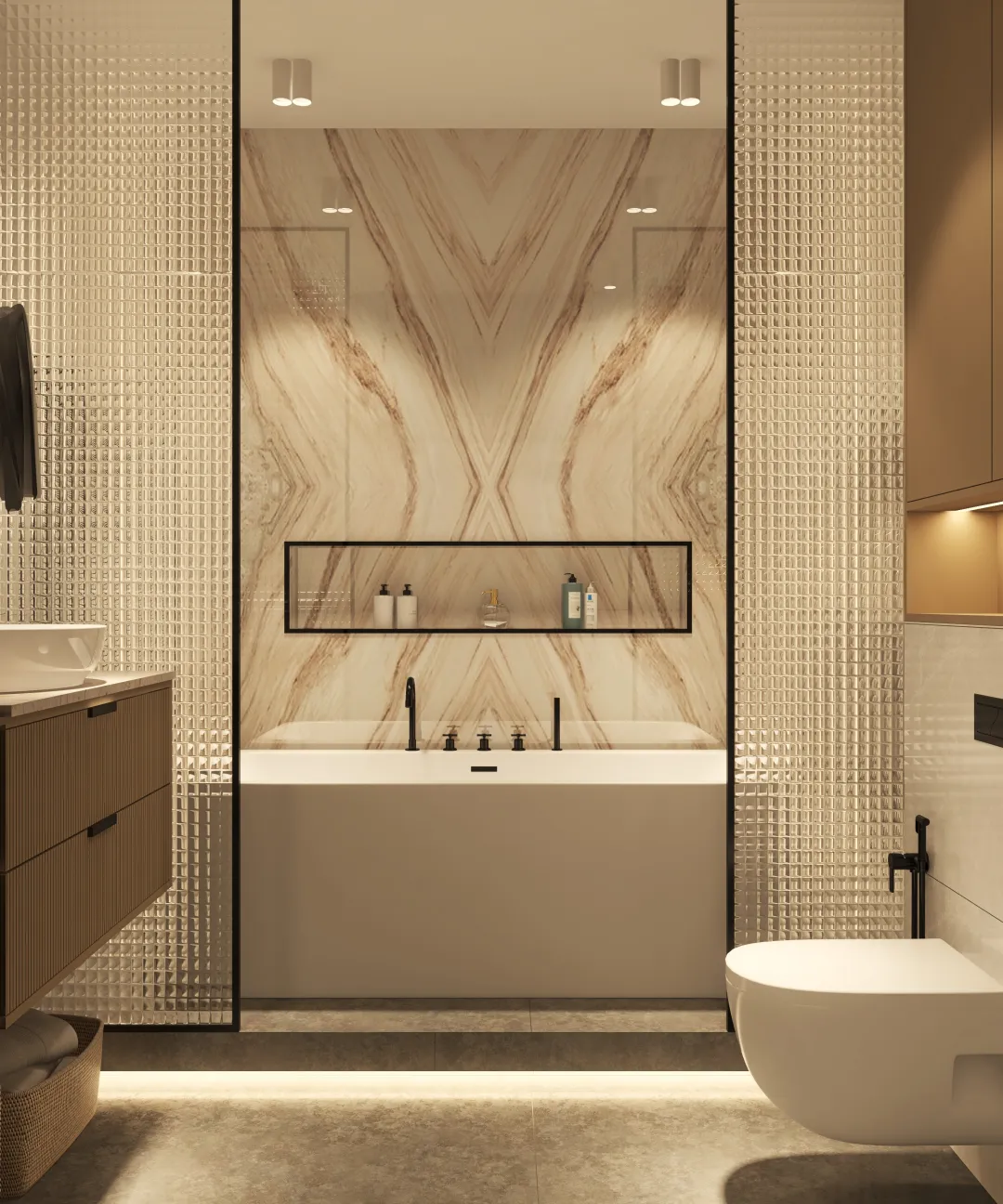 Tiny Modern Bathroom 3d design renderings