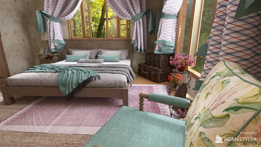 Country bedroom 3d design renderings