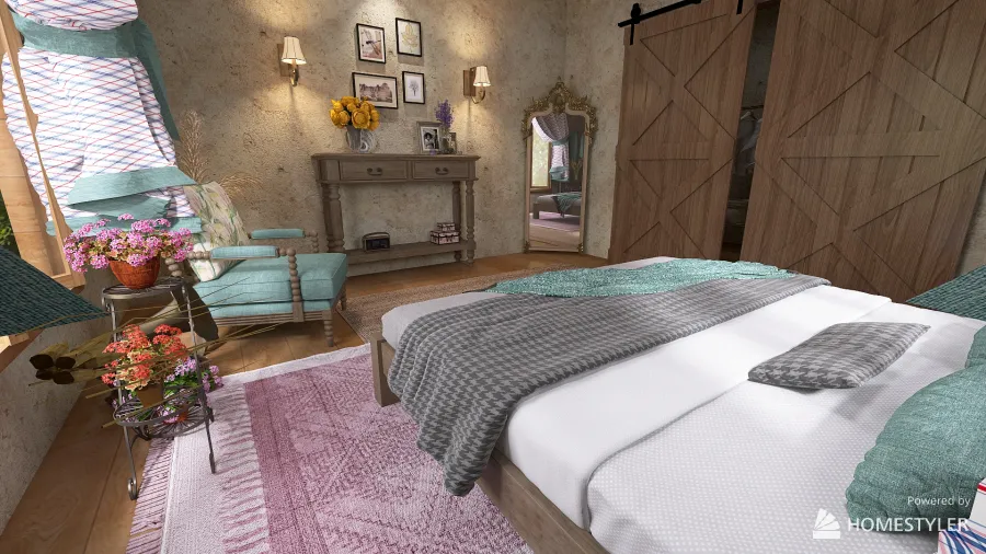 Country bedroom 3d design renderings