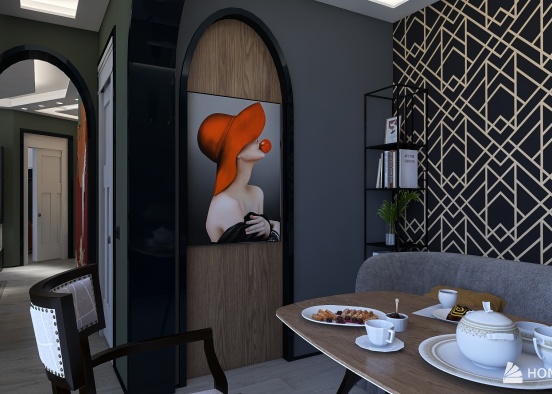 Apartment “Art and deco” Design Rendering