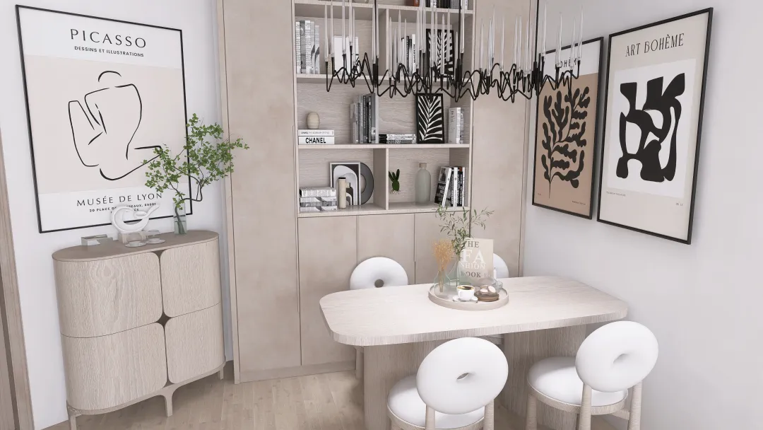 Light Minimalistic Apartment 3d design renderings