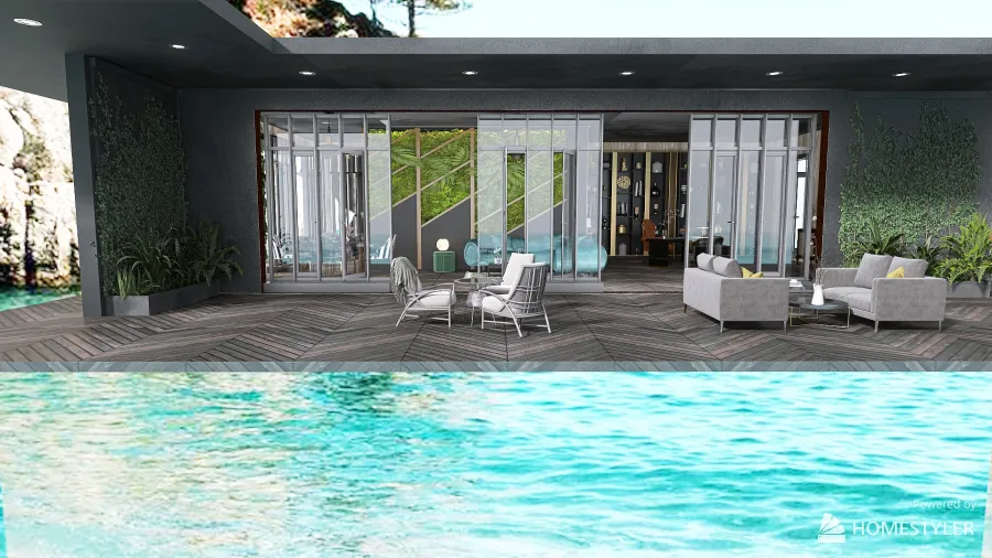 villa sur l'eau 3d design renderings