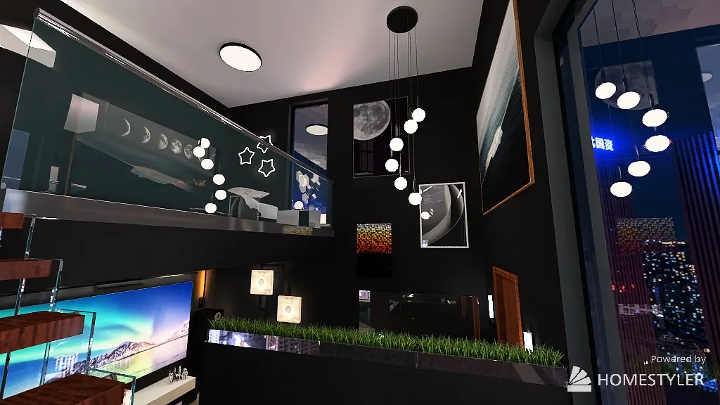 Rylan's Loft Style Room 3d design renderings