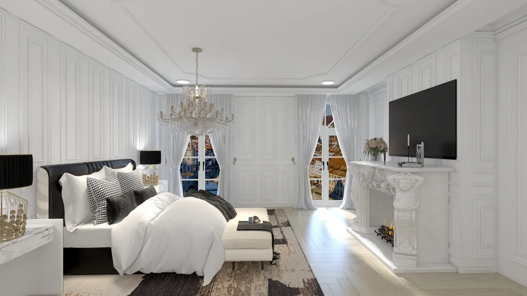 Modern Parisian Apartment 3d design renderings