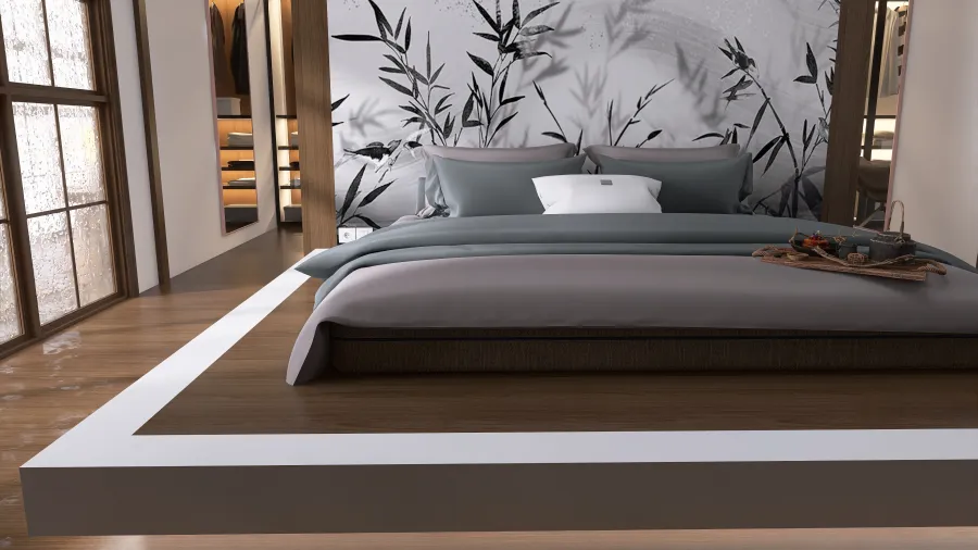 Bedroom by Japandi 3d design renderings