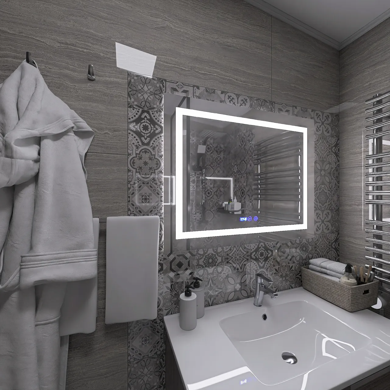 Farmhouse Bathroom 3d design renderings