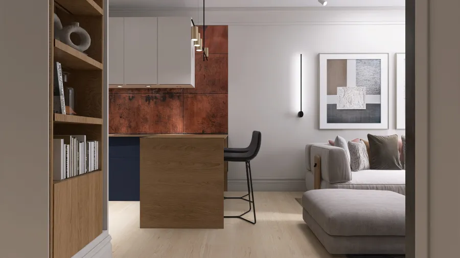кухня-вітальня 3d design renderings