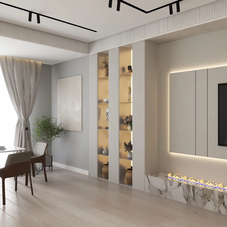 Japandi Living room 3d design renderings