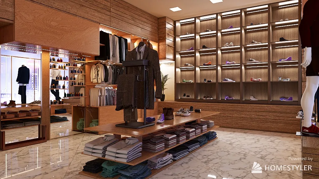 clothes shop 3d design renderings