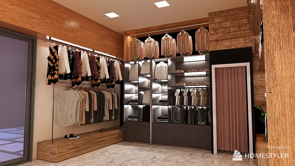 clothes shop 3d design renderings