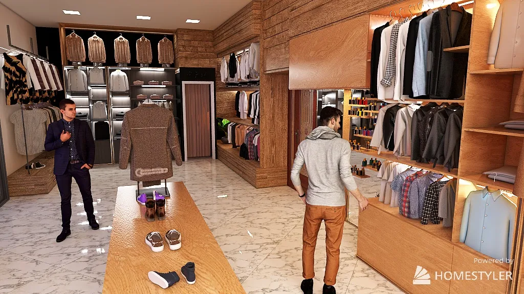 clothes shop 3d design renderings