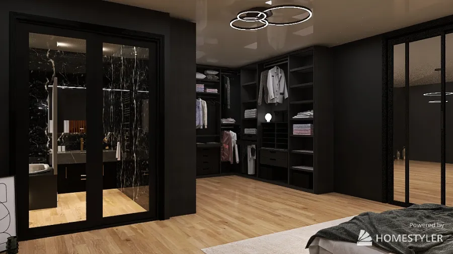 Dark and cool apartment 3d design renderings