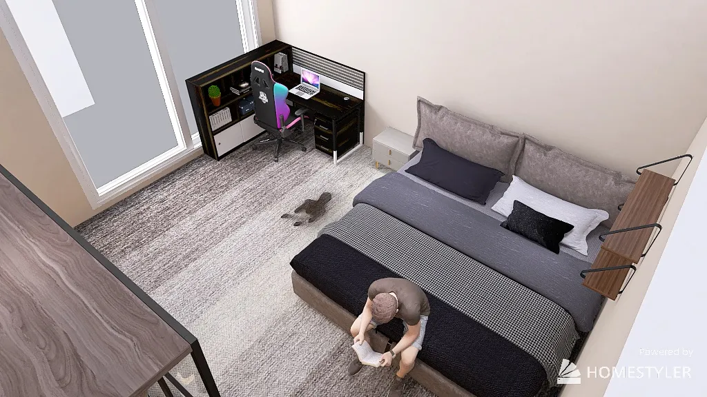 16-Modern Apartment Empt Room 3d design renderings