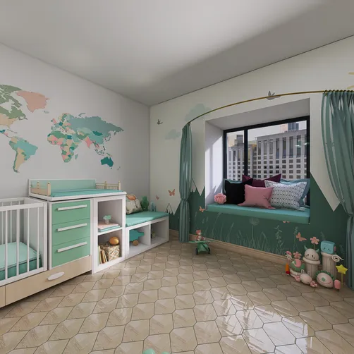 Soft Mint Kids Bedroom