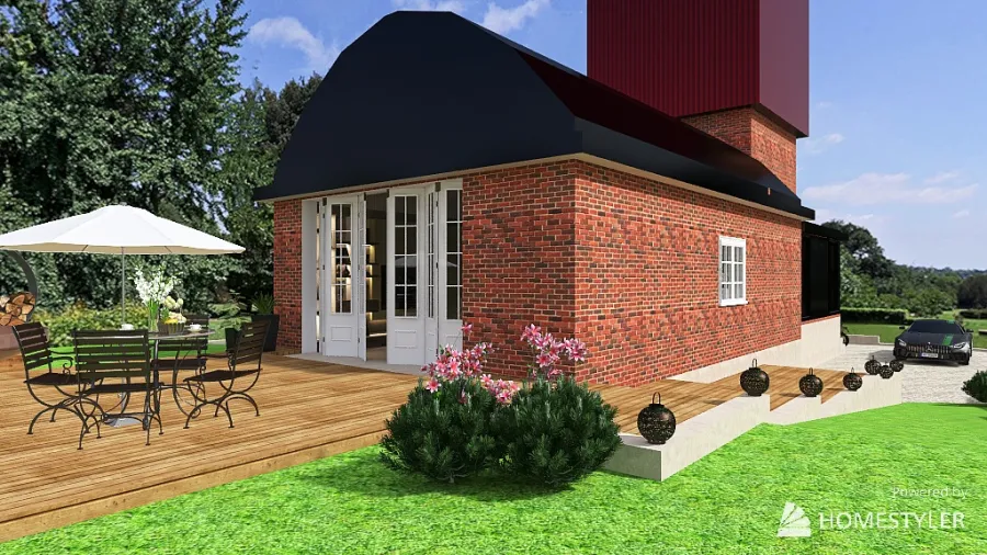 Fire station converted into a home 3d design renderings