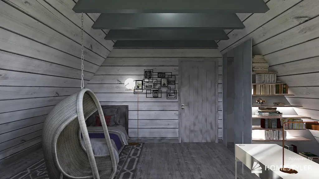 Проект мансардной комнаты 3d design renderings
