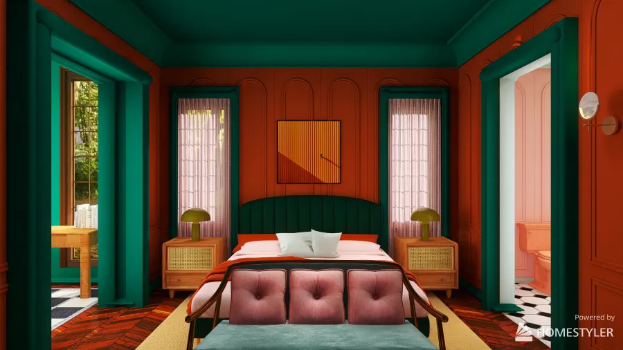 Wes Anderson Inspired 3d design renderings