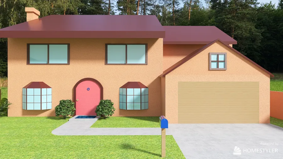 La casa de los Simpsons 3d design renderings