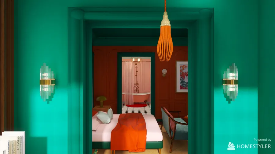Wes Anderson Inspired 3d design renderings
