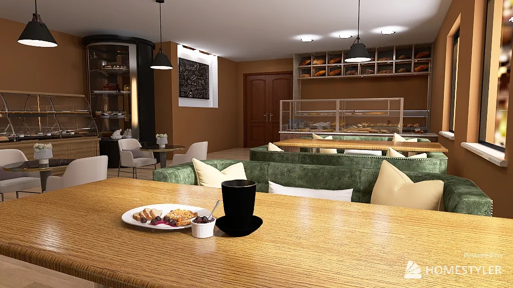 CUTE LITTLE CAFE 3d design renderings