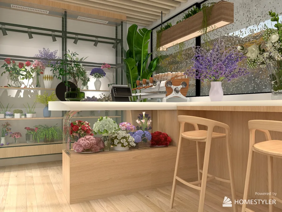 flower shope 3d design renderings