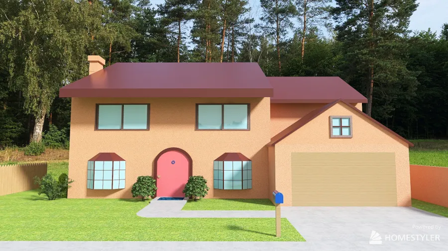 La casa de los Simpsons 3d design renderings