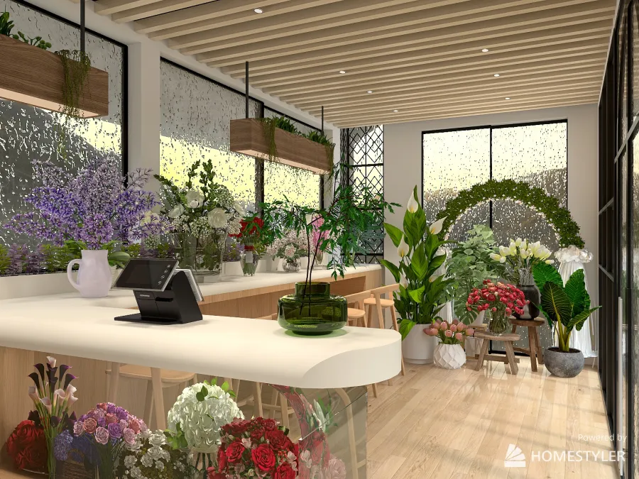 flower shope 3d design renderings