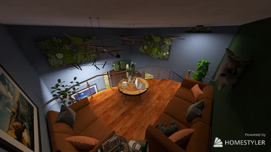 Loft Design - Evening Lounge area - By, Cole Chasse 3d design renderings