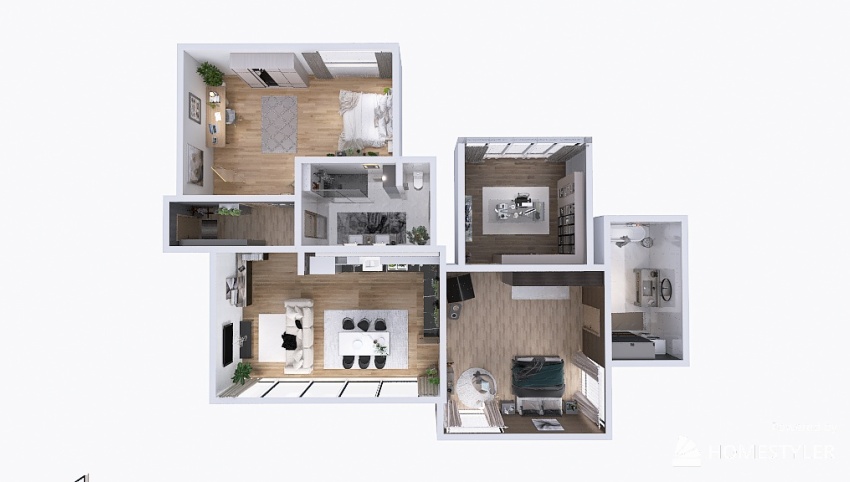 Moderns dzīvoklis ģimenei 3d design picture 169.76