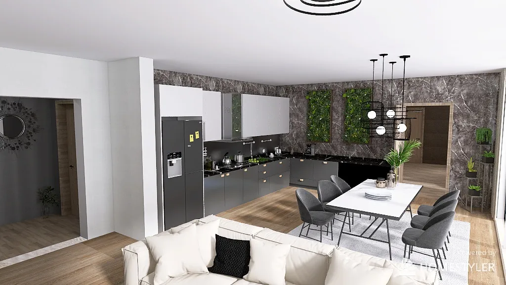 Moderns dzīvoklis ģimenei 3d design renderings