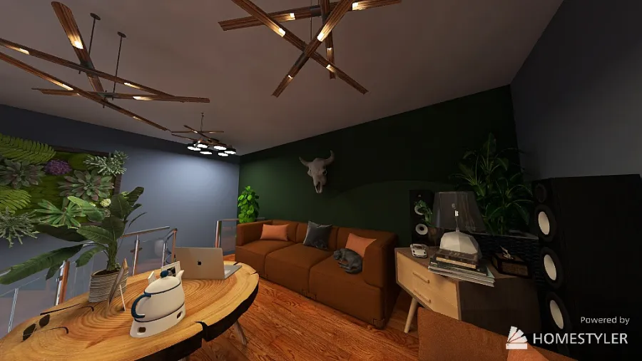 Loft Design - Evening Lounge area - By, Cole Chasse 3d design renderings
