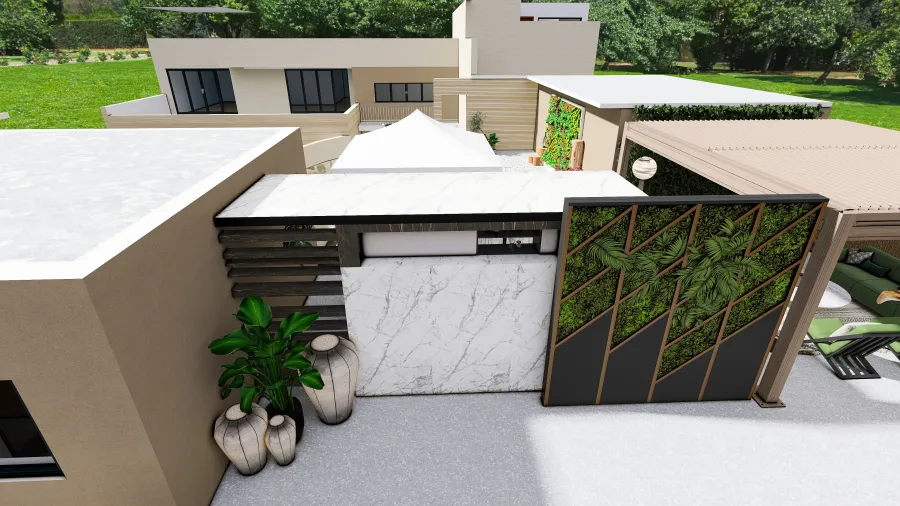 DHA Rooftop BBQ 3d design renderings