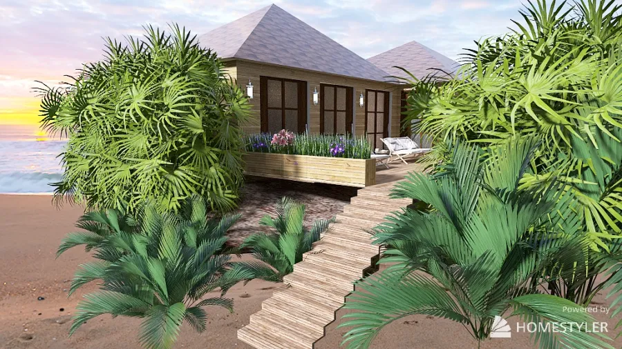 Petite maison bord de mer 3d design renderings