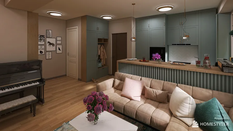 CK50 Apartament 2 camere 99mp 3d design renderings