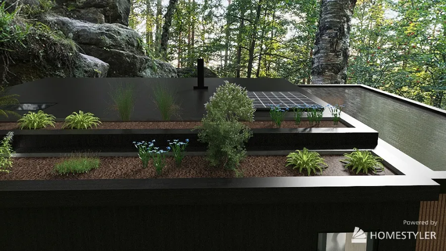 Tiny house in the wood 3d design renderings