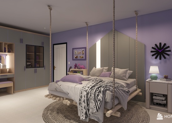 Luxury College Apartment Bedroom Design Rendering