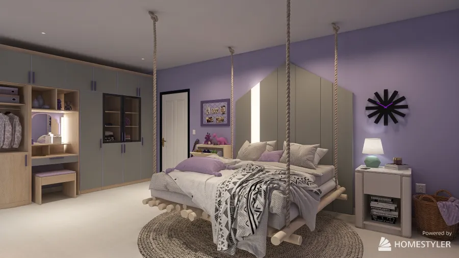 Luxury College Apartment Bedroom 3d design renderings