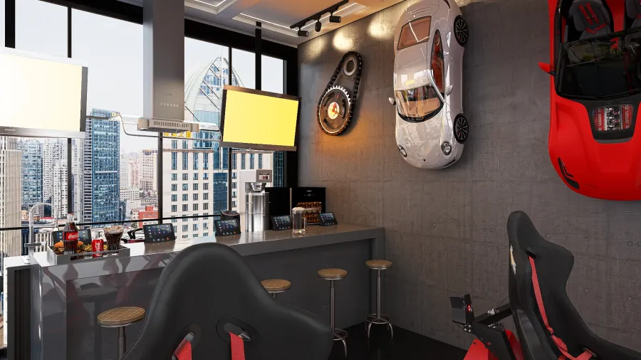 restaurante F1 3d design renderings
