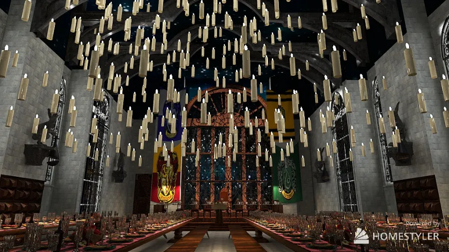 great hall hogwarts 3d design renderings