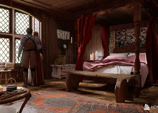 Medieval Bedroom Design Rendering