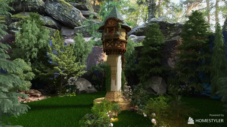 Tangled tower - Rapunzel 3d design renderings