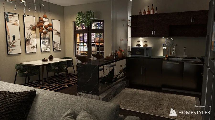 Little New York apartment 3d design renderings