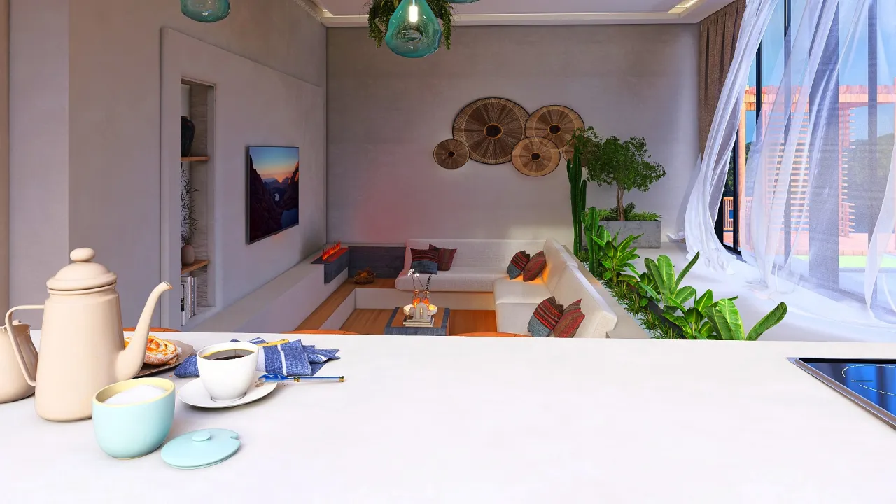 LivingDiningRoom 3d design renderings