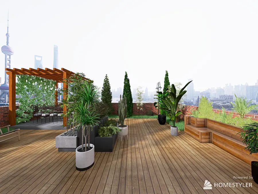 Loft With Rooftop Terrace 3d design renderings