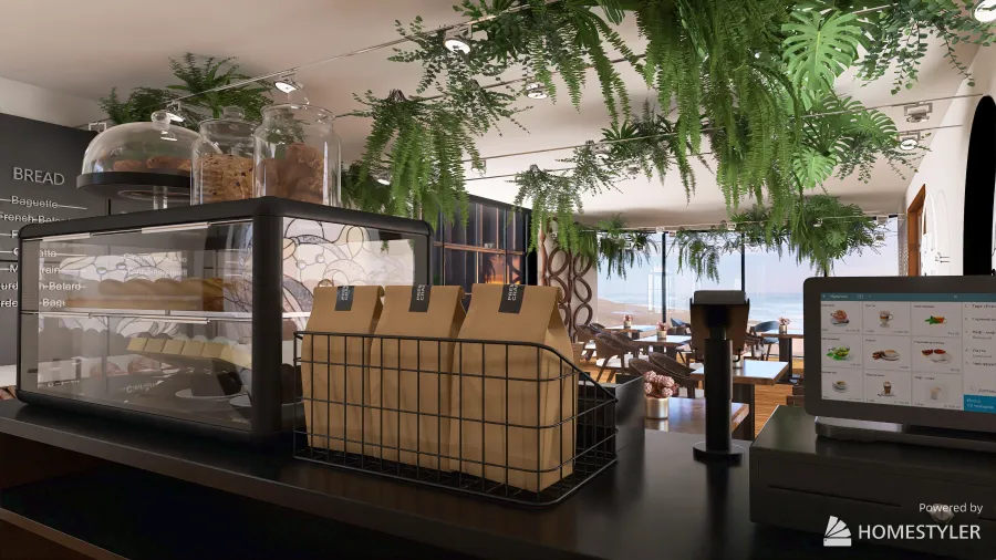 Garden cafe 3d design renderings