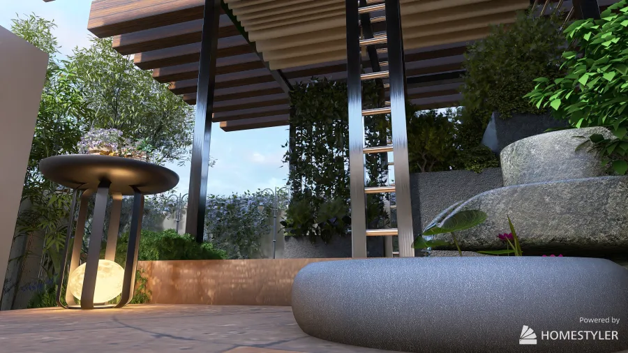Garden cafe 3d design renderings